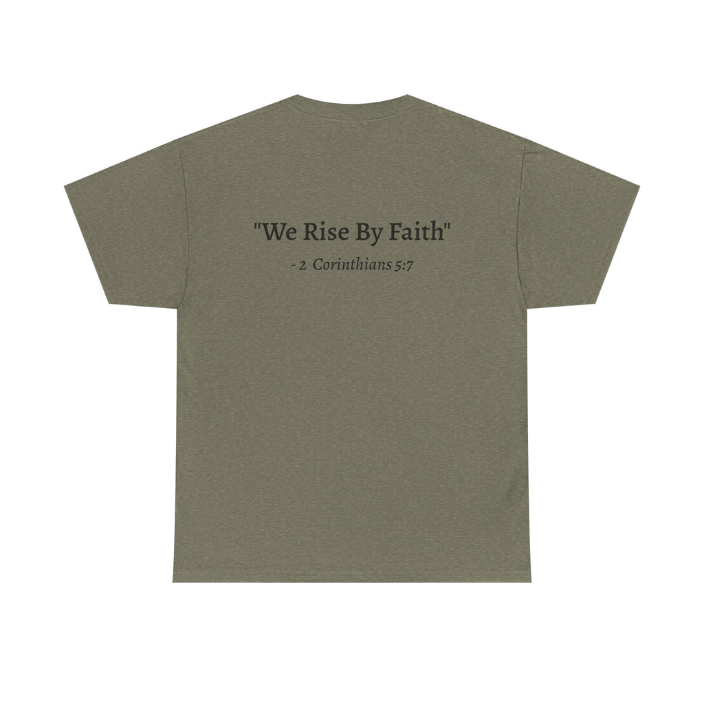 BFMI Women T‑Shirt — "We Rise By Faith" Christian Ministry Tee V2 more red