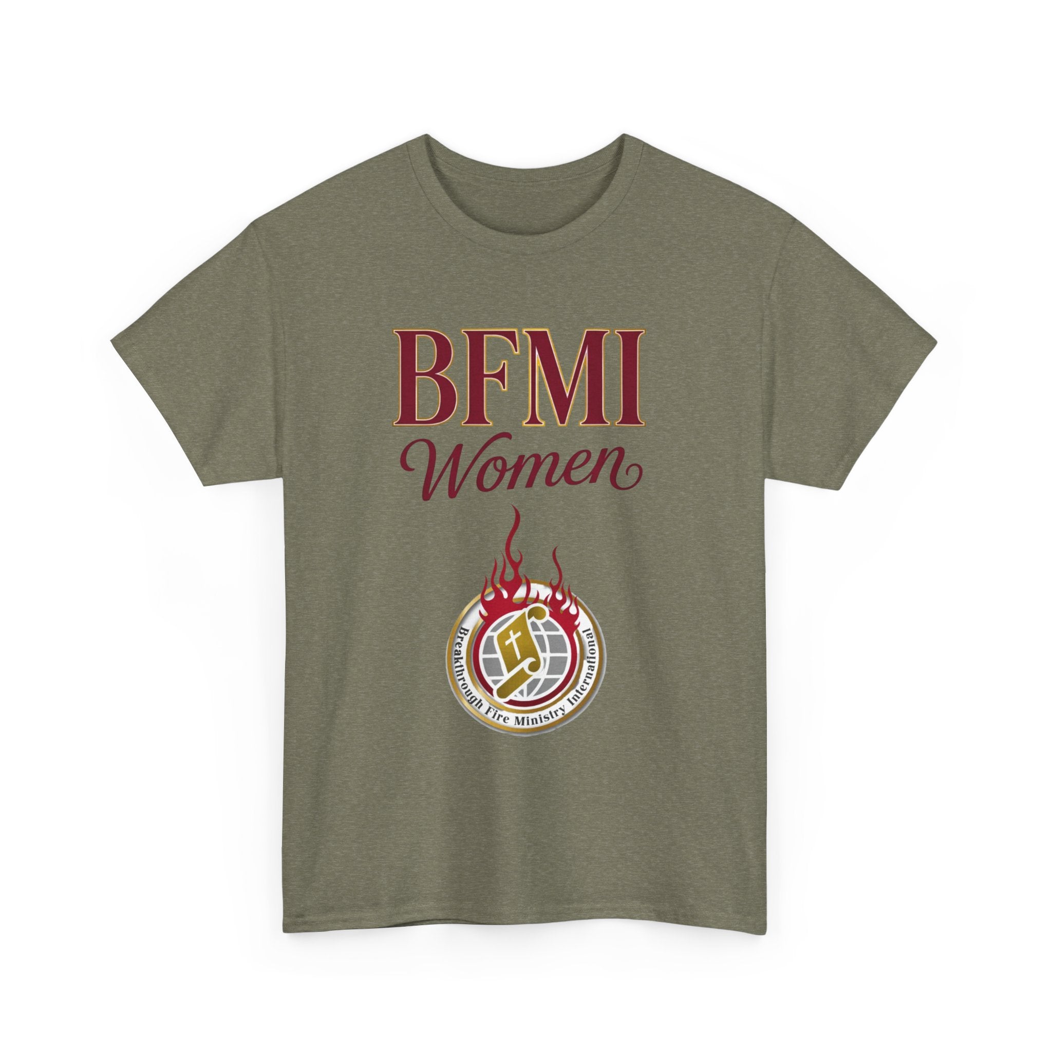 BFMI Women T‑Shirt — "We Rise By Faith" Christian Ministry Tee V2