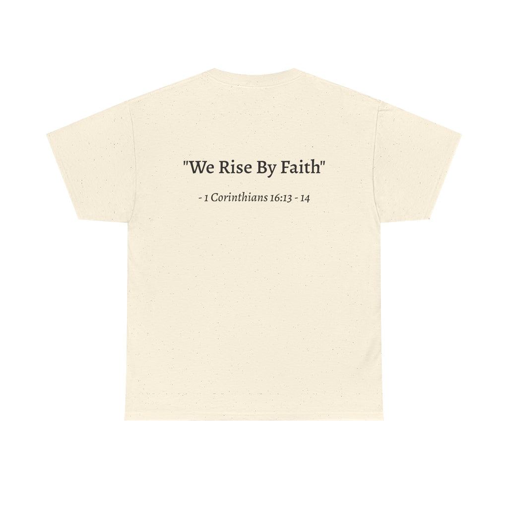 BFMI Women T‑Shirt — "We Rise By Faith" Christian Ministry Tee V2