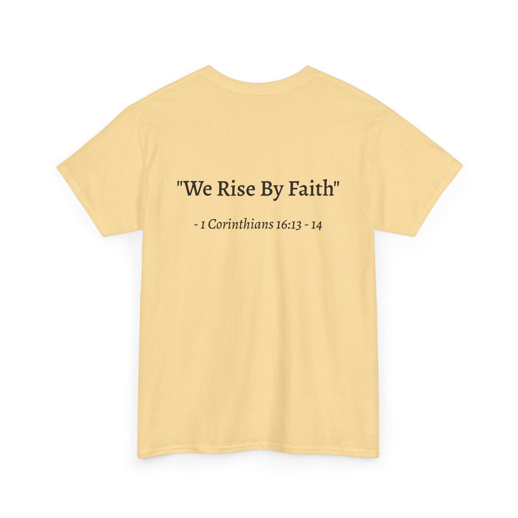 BFMI Women T‑Shirt — "We Rise By Faith" Christian Ministry Tee V2