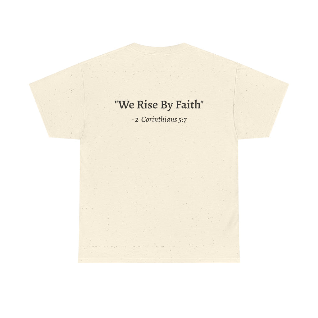 BFMI Women T‑Shirt — "We Rise By Faith" Christian Ministry Tee V2 more red