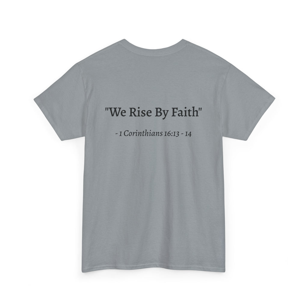 BFMI Women T‑Shirt — "We Rise By Faith" Christian Ministry Tee V2