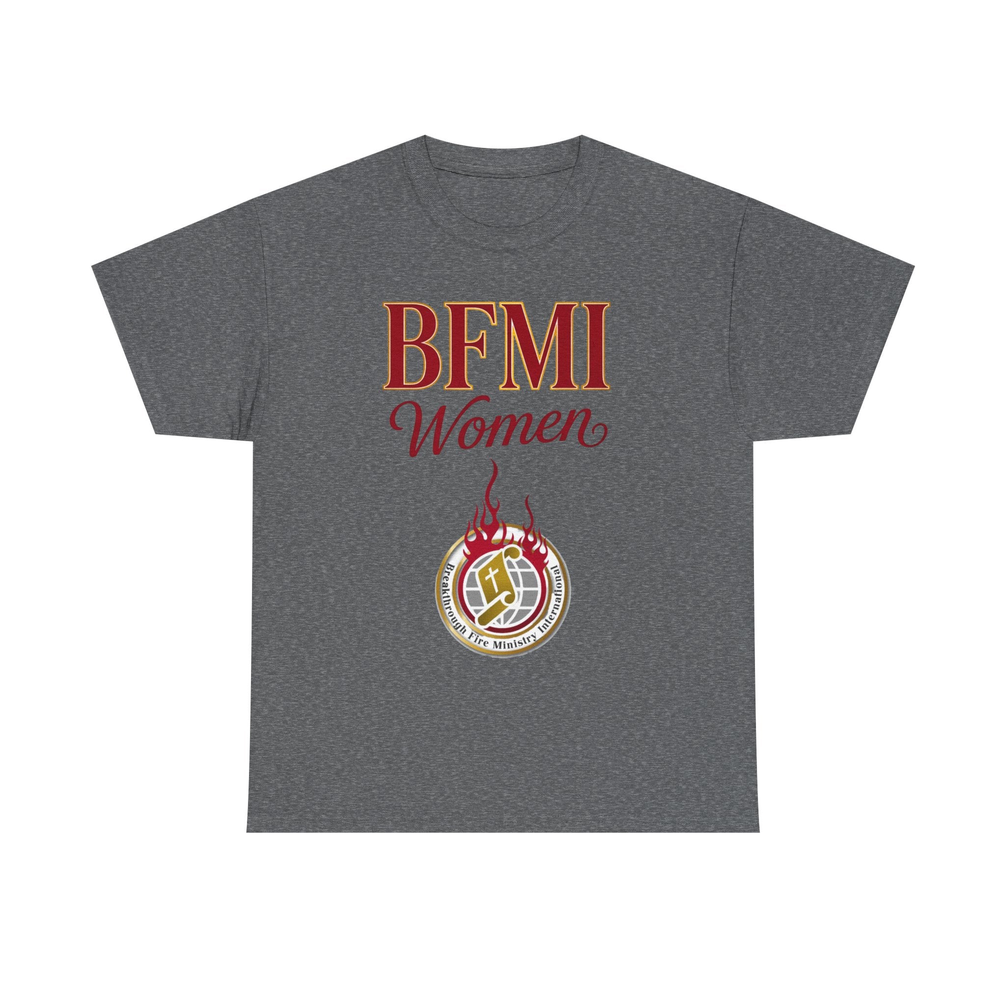BFMI Women T‑Shirt — "We Rise By Faith" Christian Ministry Tee V2 more red