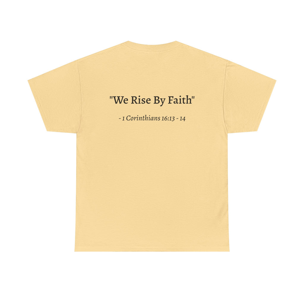 BFMI Women T‑Shirt — "We Rise By Faith" Christian Ministry Tee V2
