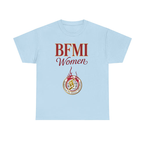 BFMI Women T‑Shirt — "We Rise By Faith" Christian Ministry Tee V2 more red