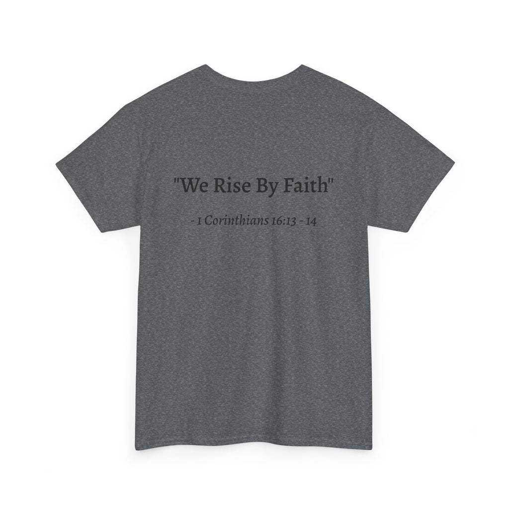 BFMI Women T‑Shirt — "We Rise By Faith" Christian Ministry Tee V2