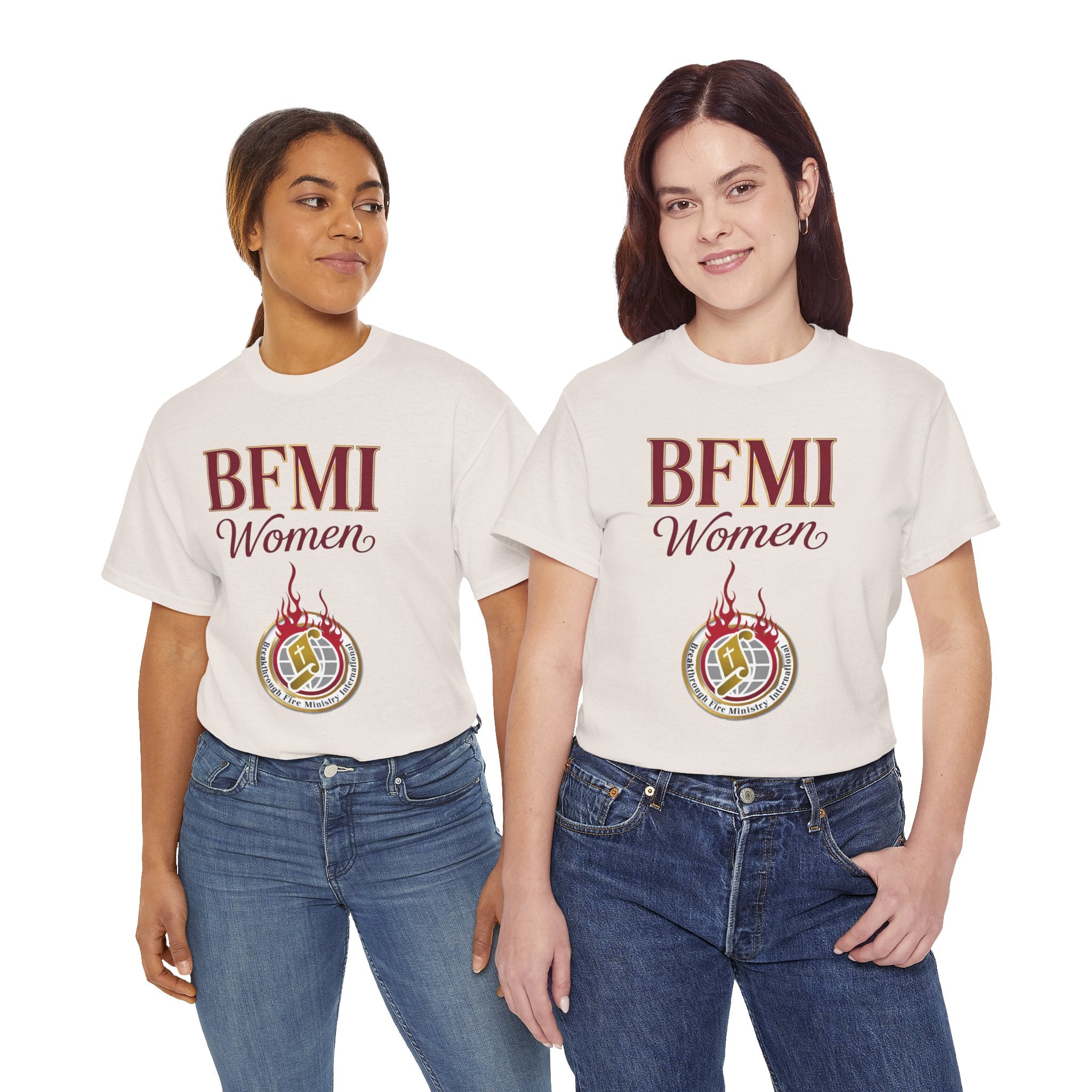 BFMI Women T‑Shirt — "We Rise By Faith" Christian Ministry Tee V2