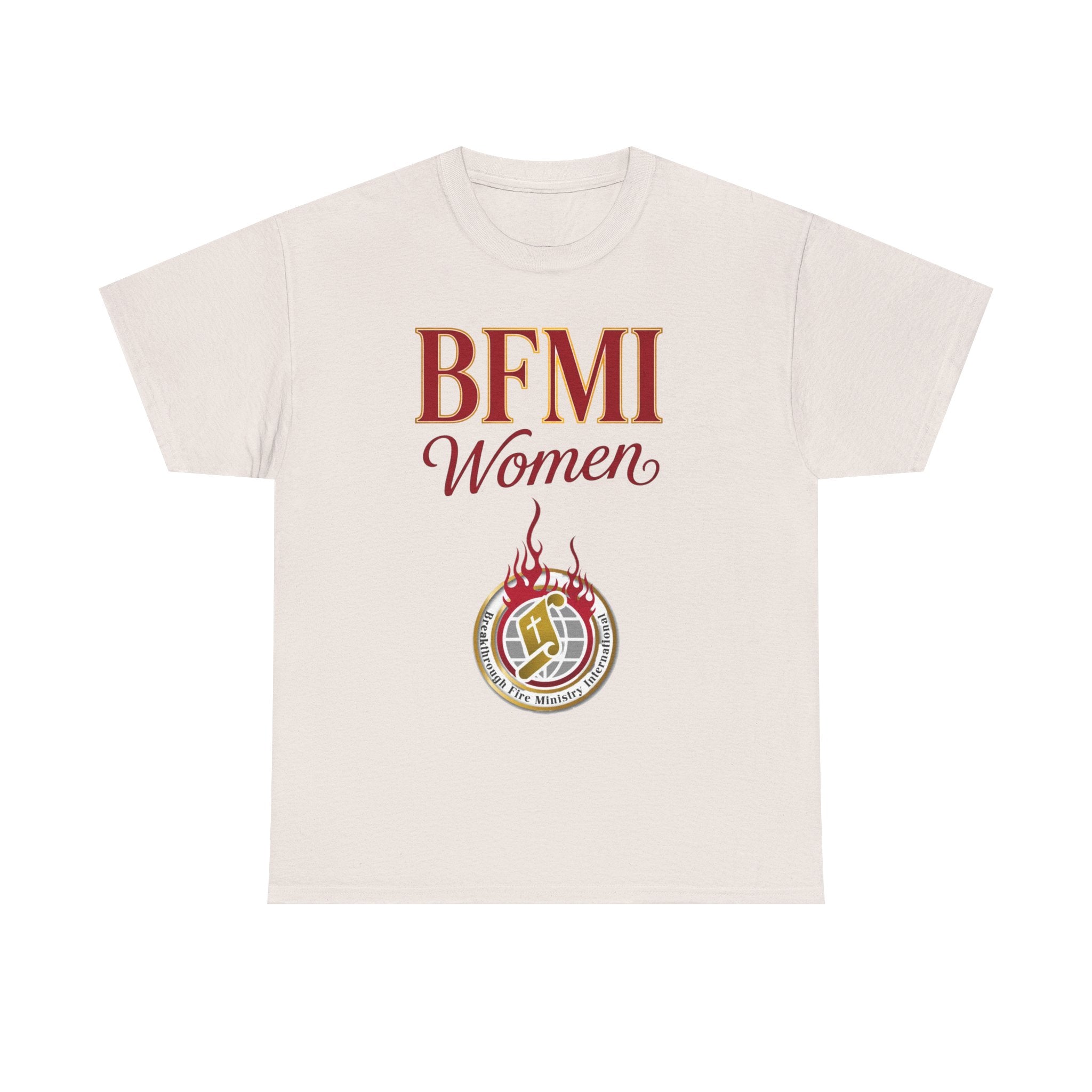 BFMI Women T‑Shirt — "We Rise By Faith" Christian Ministry Tee V2 more red
