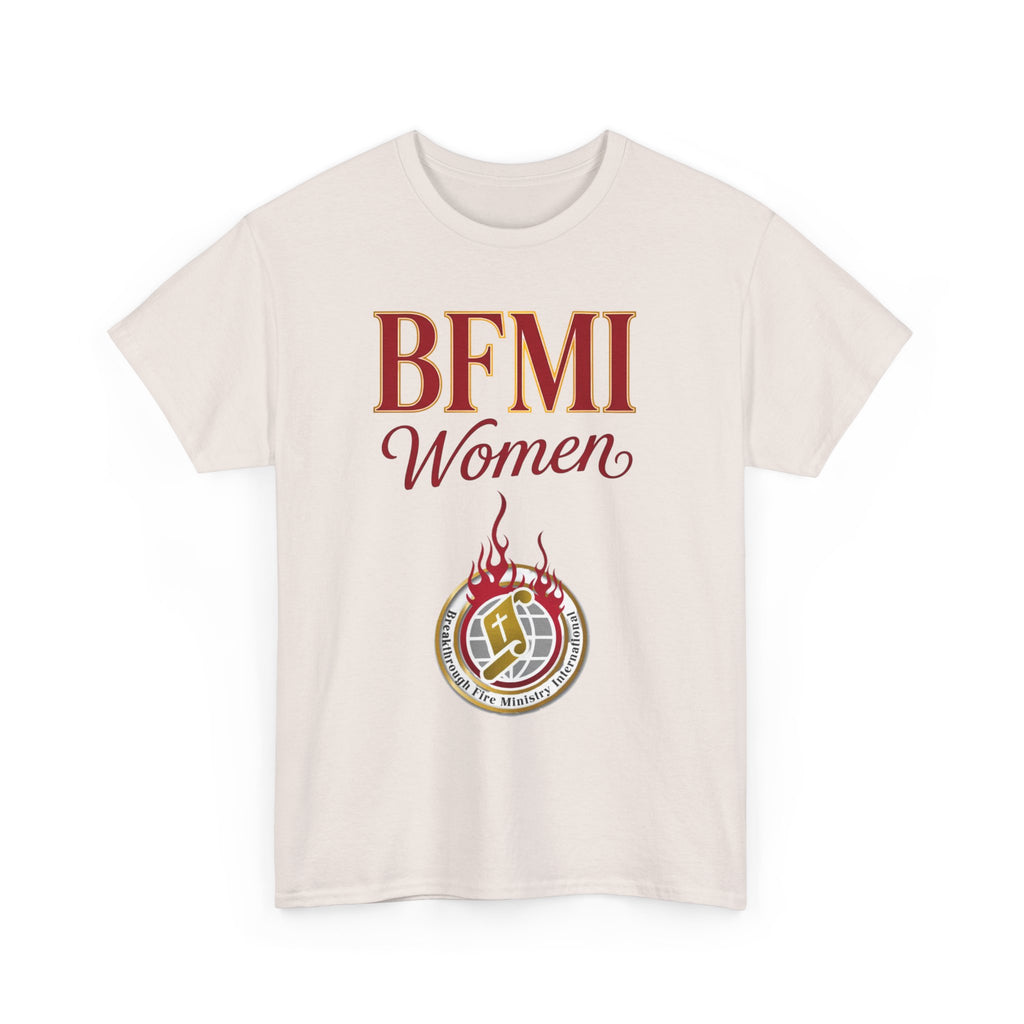 BFMI Women T‑Shirt — "We Rise By Faith" Christian Ministry Tee V2 more red