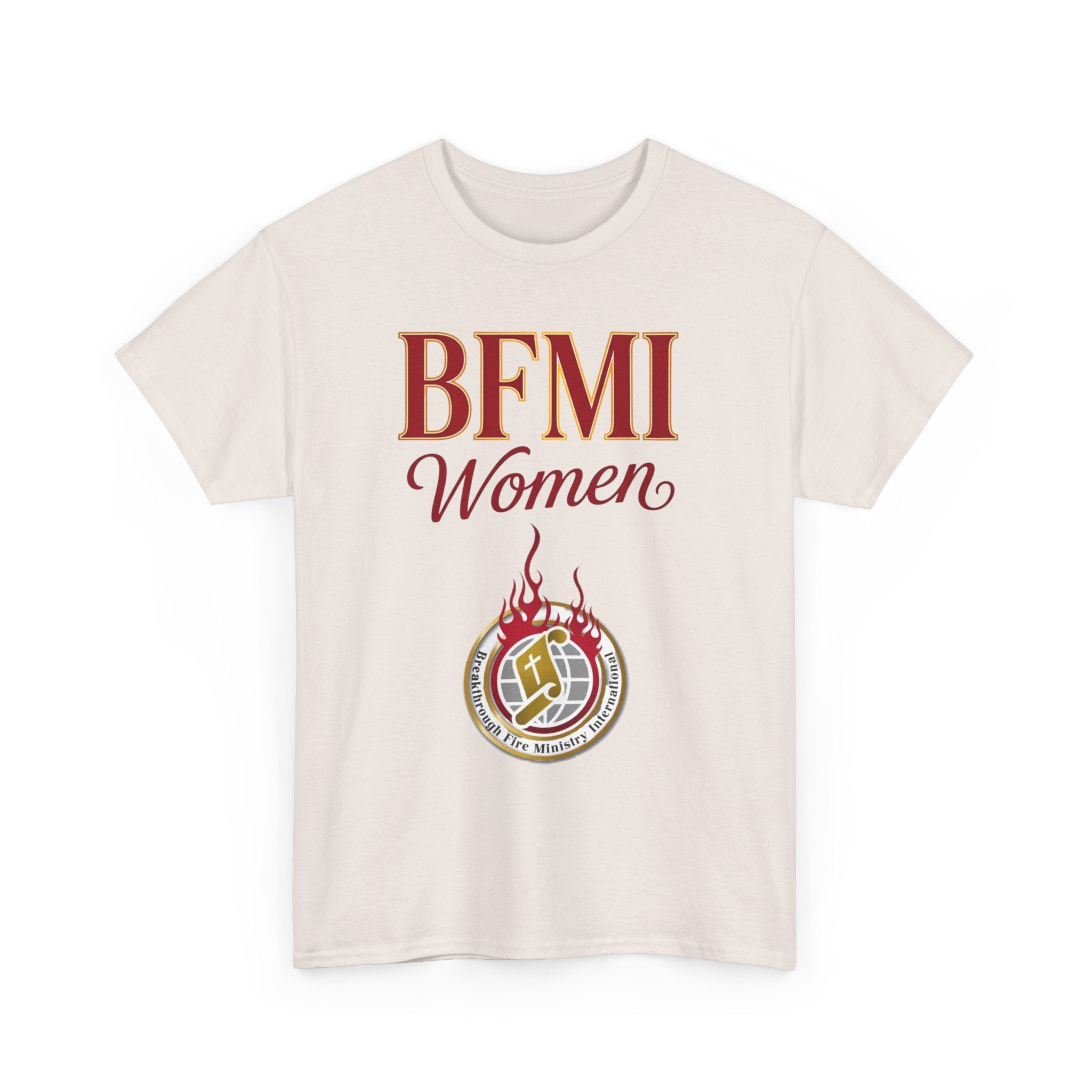 BFMI Women T‑Shirt — "We Rise By Faith" Christian Ministry Tee V2 more red